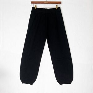 Women's Pants Knit Lounge Chunky Casual Minimalist Jogger Sweater Pants Blk Sz M